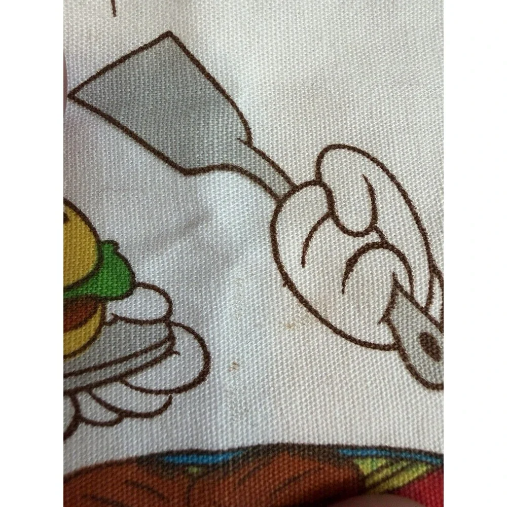 Vintage 1987 Disney Mickey & Minnie Mouse BBQ Placemat Patchwork Cotton-one